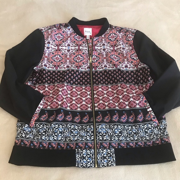 Rafaella Paisley Zip Bomber Jacket - Size L - Picture 7 of 14